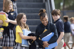 students talking
