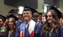 Graduates at ceremony